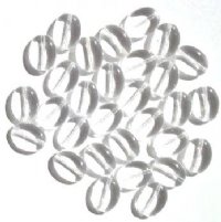 30 12mm Transparent Crystal Flat Oval Beads